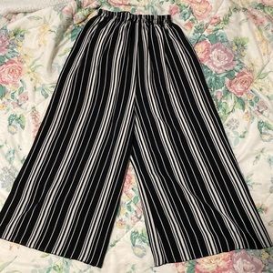 Glen Glam - Striped Wide Leg Pants - Size XS